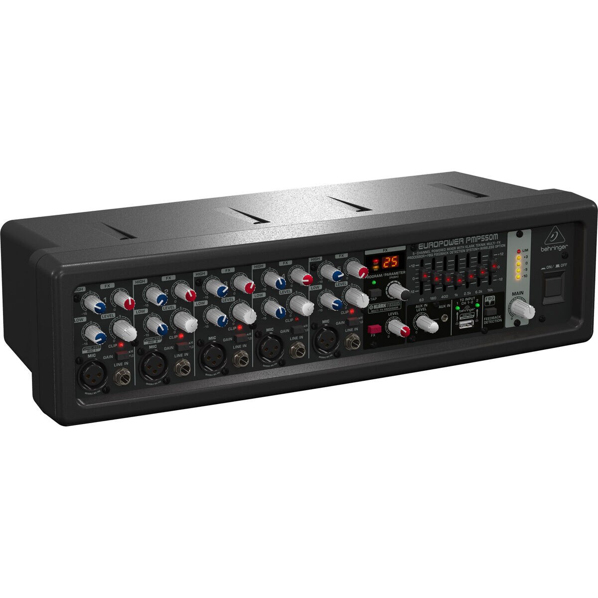Behringer PMP550M Europower 5 Channel Powered Mixer 500 Watt Wireless
